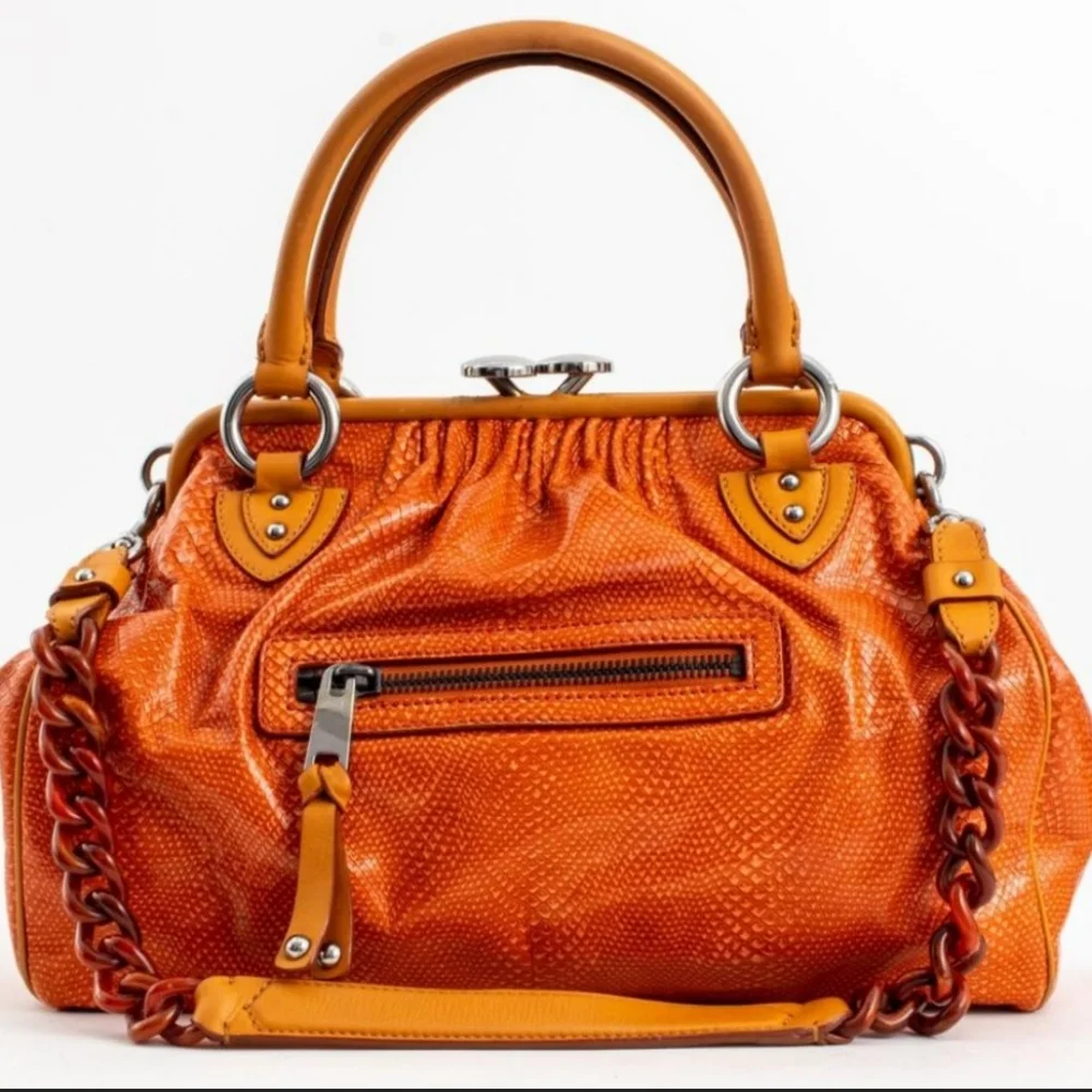 MARC JACOBS Stam CECILIA Embossed SNAKESKIN Two-way Crossbody Top Handle Handbag - Picture 3 of 17